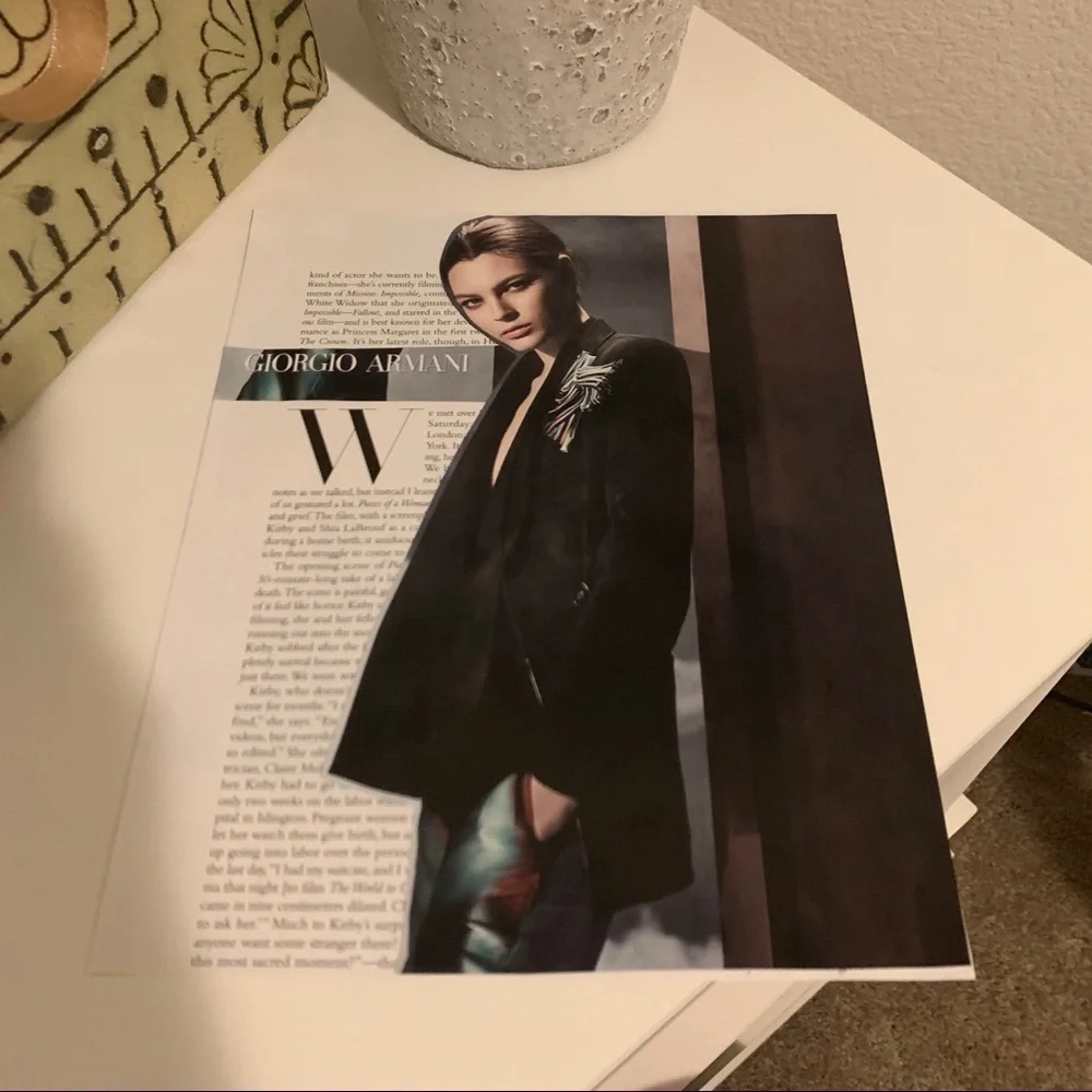 Giorgio Armani Blazer Collage Wall Art Editorial Fashion Print Chic Decor